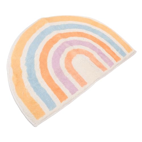 BCOATH rutschfeste Regenbogen Türmatte Saugfähiger Polyester Teppich mit Halbkreisförmigem Design Feuchtigkeitsbeständig für Eingang Büro Hotel und Wohnbereich von BCOATH