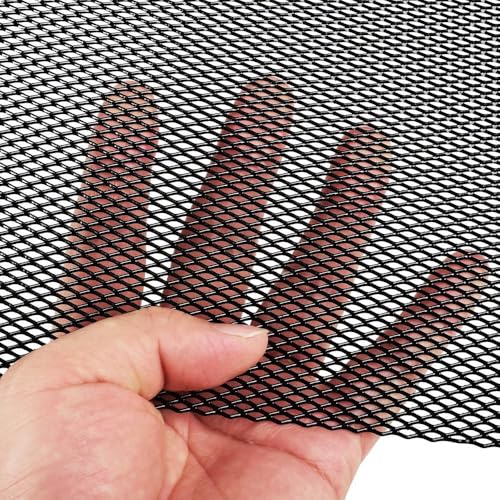 BCOMFY 100 x33cm Aluminiumlegierung Auto Grill Mesh Diamant Loch Rennwagen Stoßstangengrill Netzgitter Lüftungsgitter Entlüftung Tuning Protector(3x6mm) von BCOMFY