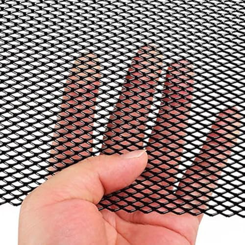 BCOMFY 100 x33cm Aluminiumlegierung Auto Grill Mesh Diamant Loch Rennwagen Stoßstangengrill Netzgitter Lüftungsgitter Entlüftung Tuning Protector(4x8mm) von BCOMFY