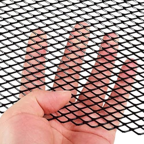 BCOMFY 100 x33cm Aluminiumlegierung Auto Grill Mesh Diamant Loch Rennwagen Stoßstangengrill Netzgitter Lüftungsgitter Entlüftung Tuning Protector(6x12mm) von BCOMFY