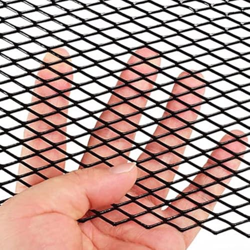 BCOMFY 100 x33cm Aluminiumlegierung Auto Grill Mesh Diamant Loch Rennwagen Stoßstangengrill Netzgitter Lüftungsgitter Entlüftung Tuning Protector(8x16mm) von BCOMFY