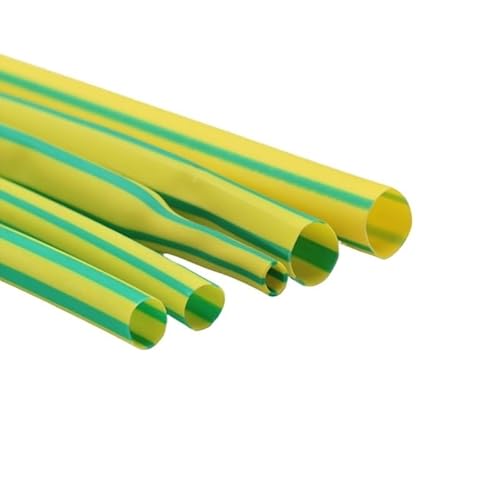 BCOMFY 1M Gelb Grün Dia 1 2 3 4 5 6 7 8 10 12 14 16 20 25 30 40 50 Mm Schrumpfschlauch 2:1 Polyolefin Thermische Kabel Hülse Isolierte(6mm x 1 Meter) von BCOMFY