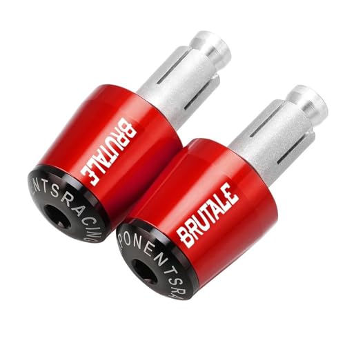 BCOTNHZT Motorrad Lenkerenden FÜR MV Agusta Brutale 800RR 2017-2021 2022 2023 Lenker Stecker Slider Lenker Griffe Kappe Griff Bar Kappe End Stecker(ROT) von BCOTNHZT