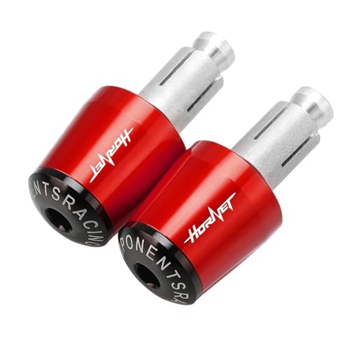 BCOTNHZT Motorrad Lenkerenden Für Honda Hornet 600 250 900 919 CB599 CB600F Lenker Stecker Slider Lenker Griffe Kappe Griff Bar Kappe End Stecker(ROT) von BCOTNHZT