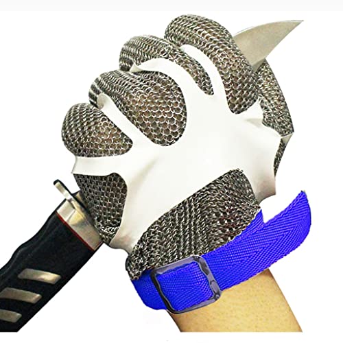 BCPPO Kettenhandschuh Schnittfeste Handschuhe ， Sicherheitsarbeitshandschuhe Aus Edelstahl, Universelle Metallkettenhandschuhe for Linkshänder Und Rechtshänder (Size : A Pack of one/XS) von BCPPO