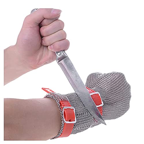 BCPPO Kettenhandschuh Schnittfeste Handschuhe mit langem Arm, Arbeitsschutzhandschuhe for die Maschinenwerkstatt, leicht zu reinigende Kettenhandschuhe aus Metall von BCPPO