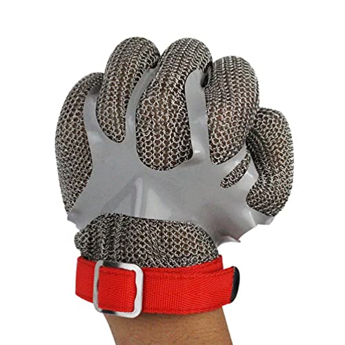 Kettenhandschuh Edelstahl-Schnittschutzhandschuhe Kettenhemdhandschuhe, Sichere Arbeit in der mechanischen Werkstatt Stichschutzhandschuhe, Verstellbare Handgelenkschlaufe ( Size : A pack of one/XS ) von BCPPO