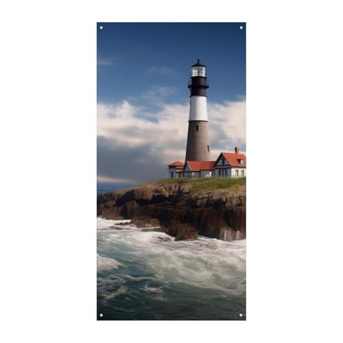 Leuchtturm-Türabdeckung für Frühling und Sommer, hängende Flagge, Veranda, Schild, Outdoor, saisonale Feiertags-Hof-Dekoration für Haustür und Veranda Leuchtturm-Türabdeckung für Frühling und Sommer, hängende Flagge, Veranda, Schild, Outdoor, saisonale Feiertags-Hof-Dekoration für Haustür und Veranda von BCSRVCE