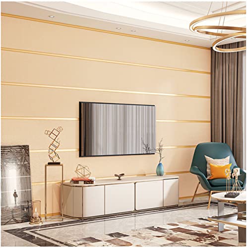 BCWGERFSDJ Cremefarbene Vliestapete 9,5 m x 0,53 m Vertikale Streifen Tapete Modernes Design Breite Streifen Tapete für Flur Wohnzimmer Schlafzimmer Büro von BCWGERFSDJ