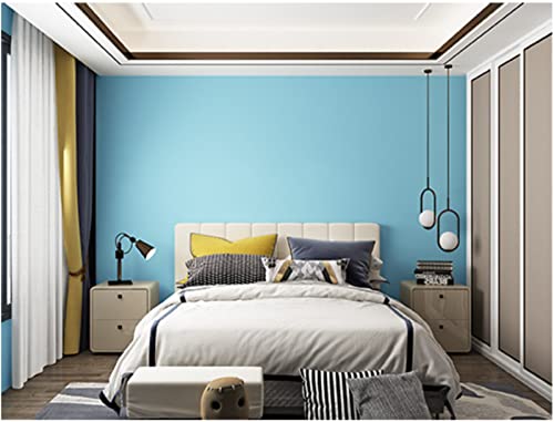 Himmelblau Vliestapete Moderne Minimalistische Pure Farbe Tapete 3D Blau Tapete für Wohnzimmer Schlafzimmer TV Hintergrundwand - 0,53 m x 9.5 m von BCWGERFSDJ