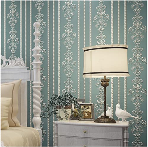 BCWGERFSDJ Navy Blau Vliestapete 9,5 m x 0,53 m Vertikale Streifen Tapete Modernes Design Prägung Tapete für Flur Wohnzimmer Schlafzimmer Büro von BCWGERFSDJ