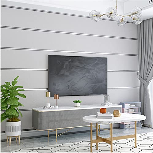 Silber-Grau Vliestapete 9,5 m x 0,53 m Vertikale Streifen Tapete Modernes Design Breite Streifen Tapete für Flur Wohnzimmer Schlafzimmer Büro von BCWGERFSDJ