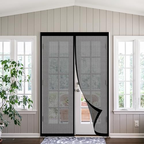 Insektenschutz Magnetvorhang 97 x 207 cm Luft Kann Frei Strömen Fliegengitter Terrassentür Automatisches Schließen für Schlafzimmer, Kinderzimmer, Schwarz von BCXDUOMI