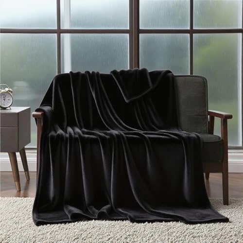 Wohndecke 120 x 200 cm Warm Und Leicht Wohn-Kuscheldecken für Wohnzimmer, Throw Blanket Wide Use, Schwarz von BCXDUOMI