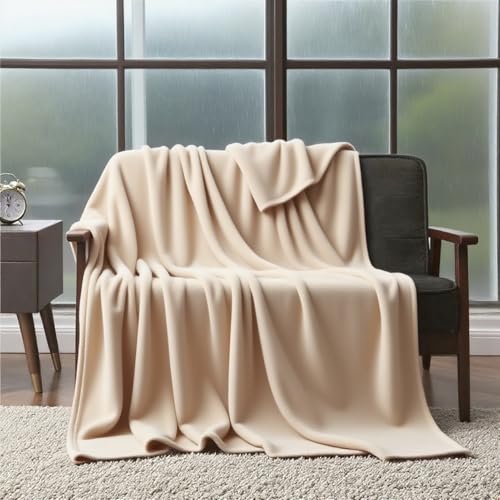 Wohndecke 170 x 280 cm Warm Und Leicht Wohn-Kuscheldecken für Wohnzimmer, Throw Blanket Wide Use, cremefarben von BCXDUOMI