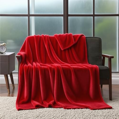 Wohndecke 60 x 70 cm Warm Und Leicht Wohn-Kuscheldecken für Wohnzimmer, Throw Blanket Wide Use, Rot von BCXDUOMI
