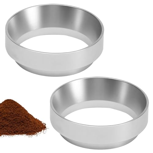 2 Stück Kaffee Dosierring 51mm 58mm, Espresso Zubehör, Magnetisch Dosiertrichter, Kaffeedosierring für Fülltrichter für Fülltrichter, Brühschüssel, Siebträger Zubehör, Kaffeepulver Exakten Abfüllen von BCYSNR