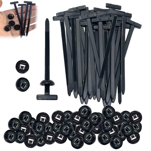 50 Stück Nylon Universal Cable Tie Buckle, Selbstsichernder Kabelbinderhalter aus Nylon, Multipurpose Plastic Cable Ties Tool, Universal-Kabelbinder Schnalle aus-nylon für Die Tägliche Autoreparatur von BCYSNR