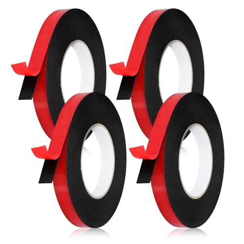 BCYSNR Klebeband Doppelseitig Extra Stark 4pks(10mm*10m, 15mm*10m), Doppelseitiges Klebeband Wasserfest und Hitzebeständig,LED Streifen, Auto, Wohn und Außende von BCYSNR