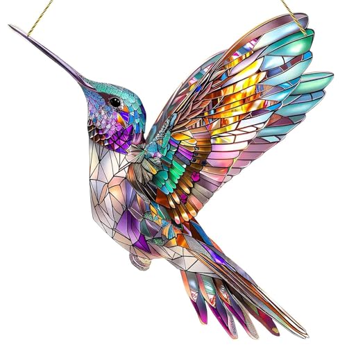 Sonnenfänger Fenster,Kolibri-Sonnenfänger Fensterdeko Hängend Kolibri Suncatcher Kolibri 2D-Acryl-Ornament Suncatcher,Geeignet für Fenster Wohnräume Wände Gartendekoration von BCYSNR