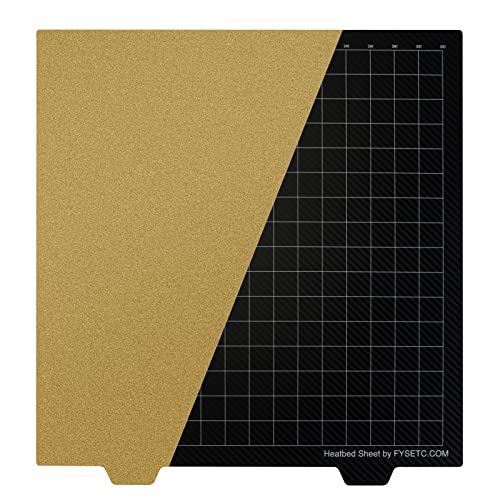 BCZAMD 300x300mm/11.8 in 3D Drucker Plattform 2022 JanusBPS-PET Bauplatte Pulver Gold PEI+PET Carbonn Fiberr Federstahlblech Nicht enthalten Magntscche Aufkleber f¨¹r Cr10 V2 Ender 6 7 Lulzbt Taz Bed von BCZAMD