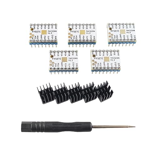 BCZAMD 3D Drucker Upgrade Teil FYSETC TMC2208 V1.2 : Schrittmotortreiber Stepstick Modul Quiet Screwdriver - UART Mode Heatsink für Ram1.4 SKR MKS GEN Ramps Control MegaS X Motherboard 5PCS von BCZAMD