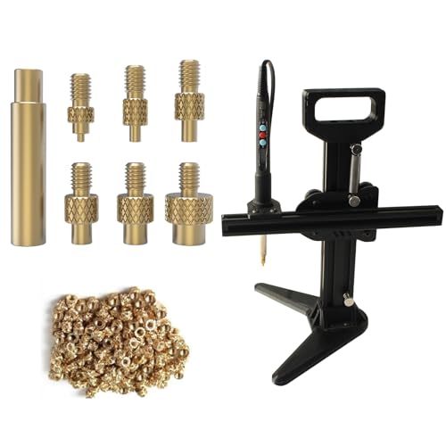 BCZAMD 3D-Drucker Vertikale Heat Set Insert Tool Pressmaschine: M2 M3 M4 M5 M6 M8 Messing-Eisenspitzen mit 120PCs M3×M4.0 Gewinde eingebettet Mutter Kits - Lötkolben Schmelzhilfe für DIY 3D-Projekt BCZAMD 3D-Drucker Vertikale Heat Set Insert Tool Pressmaschine: M2 M3 M4 M5 M6 M8 Messing-Eisenspitzen mit 120PCs M3×M4.0 Gewinde eingebettet Mutter Kits - Lötkolben Schmelzhilfe für DIY 3D-Projekt von BCZAMD