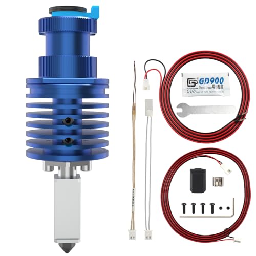 BCZAMD 3D Drucker Zubehör Sailfish V6 J-Head Hotend - Druckkopf Kit: Hohe Durchflussgeschwindigkeit - Düse Gehärteter Stahl Heizblock Kupfer - 24V 48W Heizpatrone Thermistor für Ender Neo E3 Vor2.4 V0 von BCZAMD