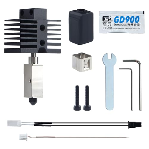 BCZAMD 3D Drucker Zubehör - Upgraded Hotend Kit: Kompatibel mit Qidi X-Plus 3 - X-Max3 X Smart 3 Inklusive Kühlkörper Heatbreak Heizblock Silikonsocke Düse 0.4mm Thermistor Sensor Heizstab von BCZAMD