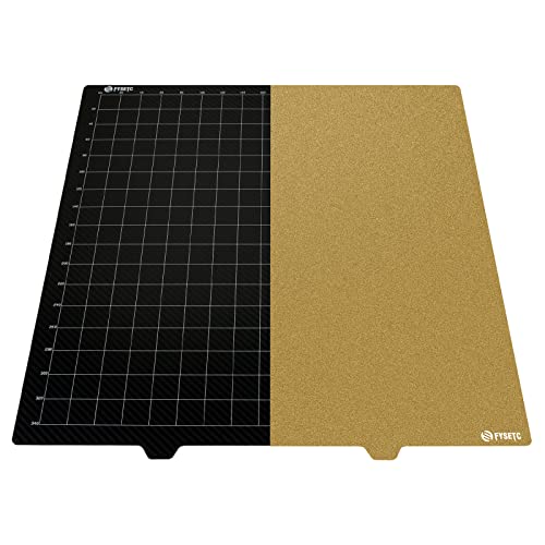 BCZAMD Ender 5 Plus 2022 Build Plate JanusBPS-PET Platform Gold Textured Powder PEI+PET Carbonn Fibree Spring Steel Sheet Heated Bed Surface Not Include Magntscche Sticker-377x370mm/14.8x14.5 in von BCZAMD