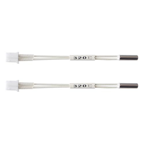 BCZAMD K1 Max Replacment Hot End Part - 3D Drucker Zubehör: 2Pcs Φ3*10mm 100K Thermistor Temperatursensor bis zu 593℉ Kabellänge 1.9 inch für K1C K1 Max Hot End Heater Block von BCZAMD
