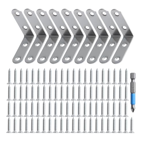 L-förmige Ecke Klammer - Regal Klammern: Metall Edelstahl Leichtgewicht Winkel Regal Unterstützung 9 Pack 2 Zoll mit Trockenbauschrauben für Holzbefestigung bauen Projekt Zaun Schreibtisch Büc L-förmige Ecke Klammer - Regal Klammern: Metall Edelstahl Leichtgewicht Winkel Regal Unterstützung 9 Pack 2 Zoll mit Trockenbauschrauben für Holzbefestigung bauen Projekt Zaun Schreibtisch Büc von BCZAMD