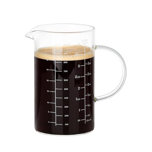 BCnmviku Glas-Messbecher, 1 l, mit Griff, Messbecher zum Backen BCnmviku Glas-Messbecher, 1 l, mit Griff, Messbecher zum Backen von BCnmviku