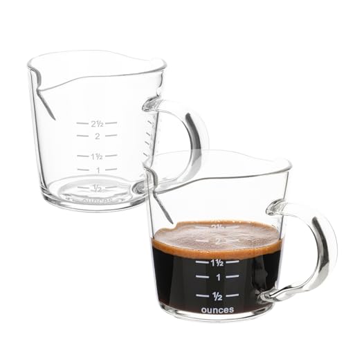 Espresso-Schnapsglas, 85 ml, Dreifach-Krug, Barista, Doppelausgießer mit Ausgießgriff, 2 Stück Espresso-Schnapsglas, 85 ml, Dreifach-Krug, Barista, Doppelausgießer mit Ausgießgriff, 2 Stück von BCnmviku