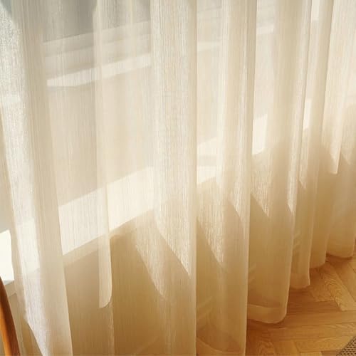 BCughia Gardine Vorhänge, Gardine Vorhang Transparent 2er Set 137x183 Einfarbig Vorhang Fenster Wohnzimmer von BCughia