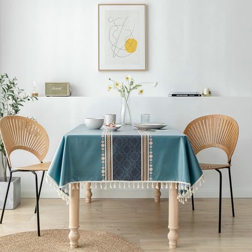 BCughia Tischdecken 140 x 180 cm Grün, Rechteckig Tischdecke Fleckabweisend Bügelfrei Polyester Geometrisch Bedruckt mit Quasten Tischdecke für Küche,Esszimmer,Tischdekoration BCughia Tischdecken 140 x 180 cm Grün, Rechteckig Tischdecke Fleckabweisend Bügelfrei Polyester Geometrisch Bedruckt mit Quasten Tischdecke für Küche,Esszimmer,Tischdekoration von BCughia
