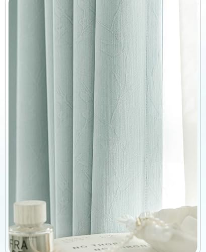 BCughia Vorhänge 2er Set, Gardinen Blickdicht 132x214 Einfarbig Jacquard Textur Wohnzimmer Vorhang Fenster von BCughia
