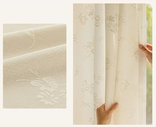 BCughia Vorhang Halbtransparent 2er Set, Vorhänge 137x183 Blumen Jacquard Fenstervorhang Schlafzimmer BCughia Vorhang Halbtransparent 2er Set, Vorhänge 137x183 Blumen Jacquard Fenstervorhang Schlafzimmer von BCughia