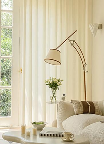 BCughia Vorhang Schlafzimmer 2er Set, Gardinen Transparent B 96 x H 214 cm Einfarbig Wohnzimmer Vorhänge von BCughia