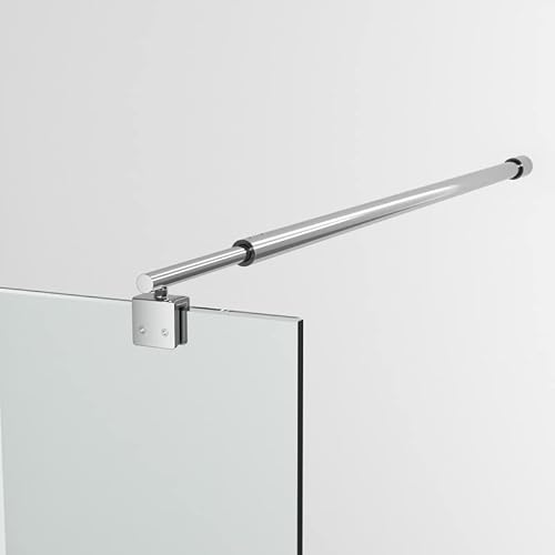 BD-Baode 70cm Dusche Stabilisator, 8-10 mm Glas, Dehnbar 73cm-123cm, Stabilisierungsstange Dusche kürzbar und winkelbar, Haltestange für Glas/Wand Stabilisation, Chrom von BD-Baode