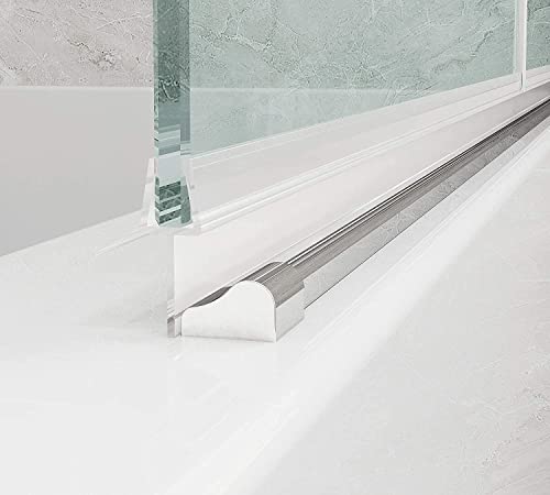 BD-Baode 95cm Schwallschutzprofil für Dusche Schwallleiste Alu Schwallschutzleiste für Duschen (1 Stück) von BD-Baode