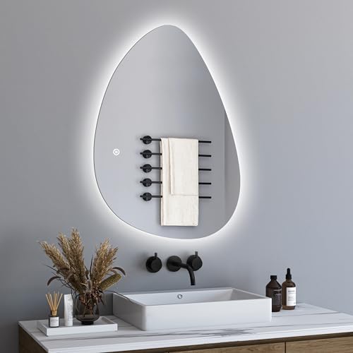 BD-Baode Asymmetrischer LED Badspiegel LED Badspiegel mit Beleuchtung 65 x 90 cm Spiegel mit Beleuchtung Touch-Schalte,3 Lichtfarbe Dimmbar BD-Baode Asymmetrischer LED Badspiegel LED Badspiegel mit Beleuchtung 65 x 90 cm Spiegel mit Beleuchtung Touch-Schalte,3 Lichtfarbe Dimmbar von BD-Baode