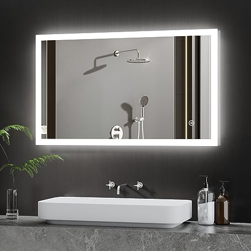 BD-Baode Badezimmer Spiegel mit LED 70x100cm LED Spiegel Wandspiegel WandSchalter mit Touchschalter und 3 Dimmbar Lichtfarbe Warmweiß Neutral Kaltweiß Rechteckiger BD-Baode Badezimmer Spiegel mit LED 70x100cm LED Spiegel Wandspiegel WandSchalter mit Touchschalter und 3 Dimmbar Lichtfarbe Warmweiß Neutral Kaltweiß Rechteckiger von BD-Baode