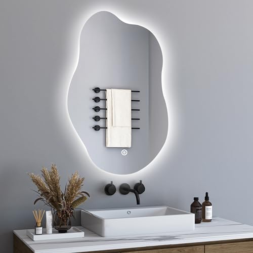 BD-Baode Badezimmerspiegel mit Beleuchtung Asymmetrischer LED Badspiegel 52 x 85 cm LED Spiegel mit Touch-Schalter und 3 Lichtfarbe Dimmbar 3000-6500K BD-Baode Badezimmerspiegel mit Beleuchtung Asymmetrischer LED Badspiegel 52 x 85 cm LED Spiegel mit Touch-Schalter und 3 Lichtfarbe Dimmbar 3000-6500K von BD-Baode