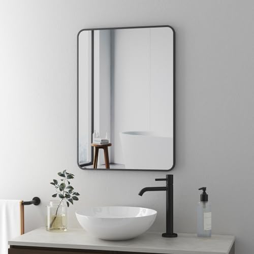 BD-Baode Dekospiegel 40x60cm Spiegel Schwarz ohne Beleuchtung Rechteckig Spiegel Wandspiegel für Badezimmer, Waschräume, Schlafzimmer von BD-Baode