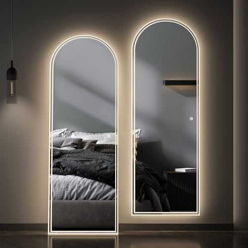 BD-Baode Ganzkörperspiegel mit Beleuchtung 150x50cm,3 Lichtfarbe Dimmbar Standspiegel mit Touch-Schalter,LED Ganzkörperspiegel für Schlafzimmer, Wohnzimmer und Eingangsbereich von BD-Baode