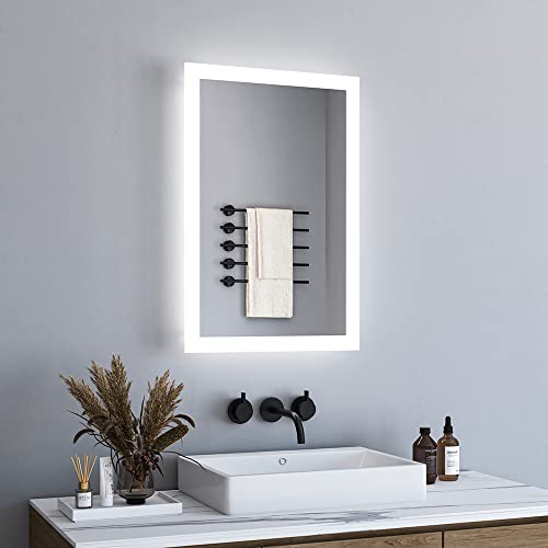 BD-Baode Lichtspiegel 60x40cm LED Badspiegel mit kaltweiß Badspiegel mit Beleuchtung Badezimmerspiegel mit WandSchalter 6500K von BD-Baode