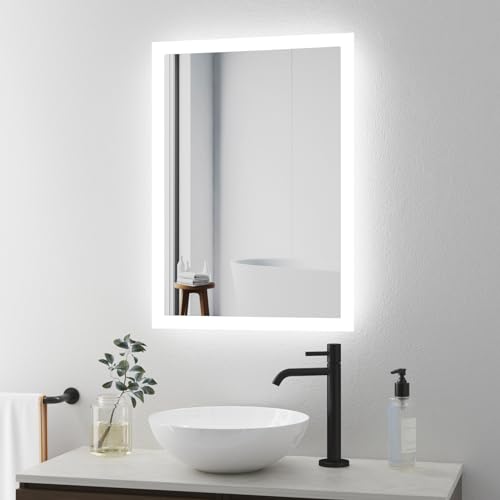BD-Baode Spiegel mit Beleuchtung,40x60cm LED Badspiegel Lichtspiegel WandSchalter,Badezimmerspiegel Kaltweiß 6500K Energiesparend A++ Badezimmer Wohnzimmer von BD-Baode