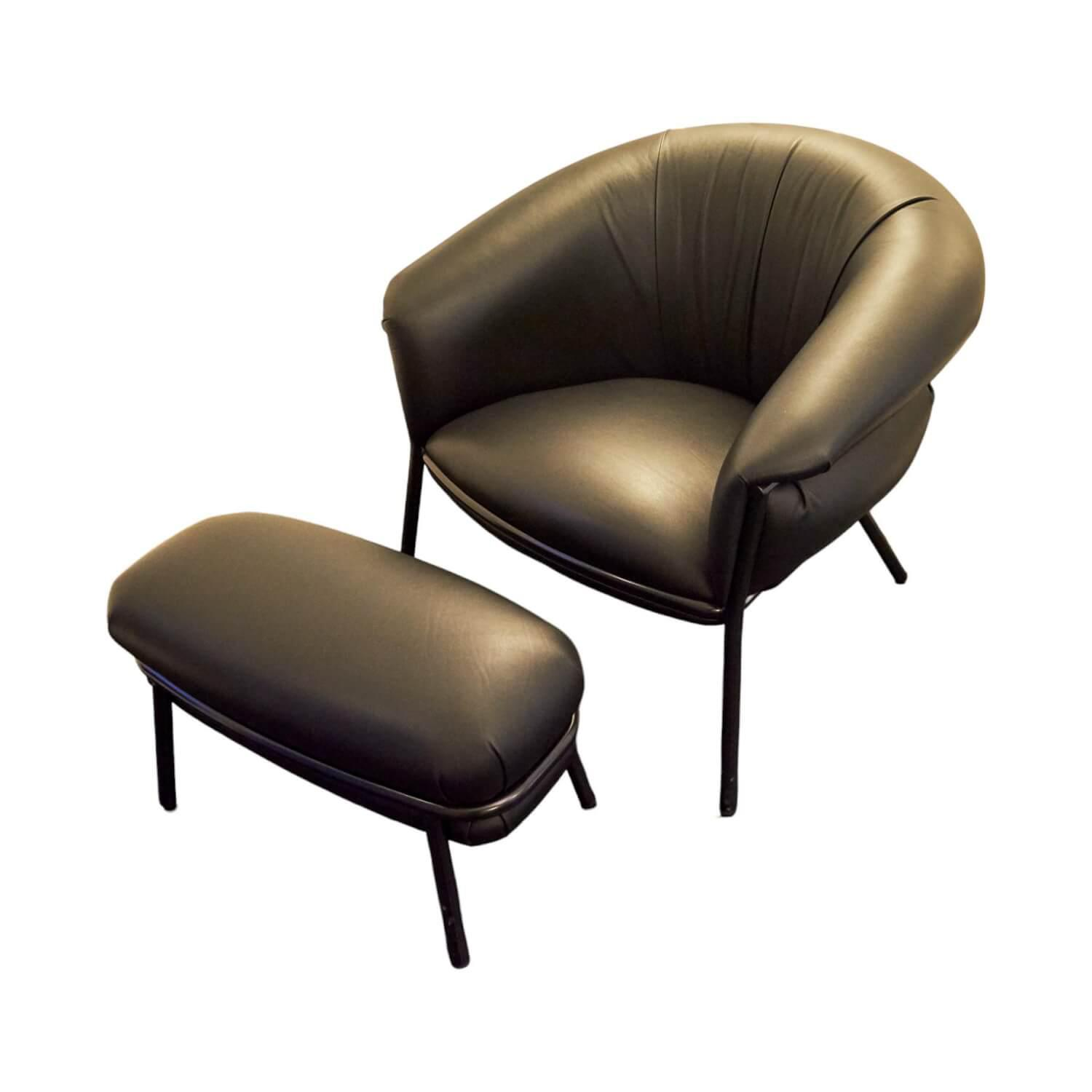 Sessel Grasso Bezug Leder Sauvage S Black Schwarz Gestell Metall Schwarz Inklusi... Sessel Grasso Bezug Leder Sauvage S Black Schwarz Gestell Metall Schwarz Inklusi... von BD Barcelona