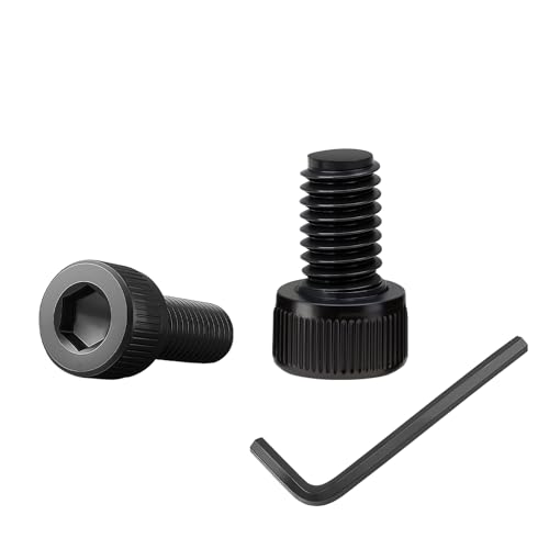 100 Stück M6×10 Schrauben,Zylinderkopfschrauben mit Innensechskant,Zylinderschrauben mit 1 Innensechskantschlüssel Vollgewinde aus Kohlenstoffstahl (schwarz) für Befestigungselemente (M6, Länge:10mm) von BD-Herego